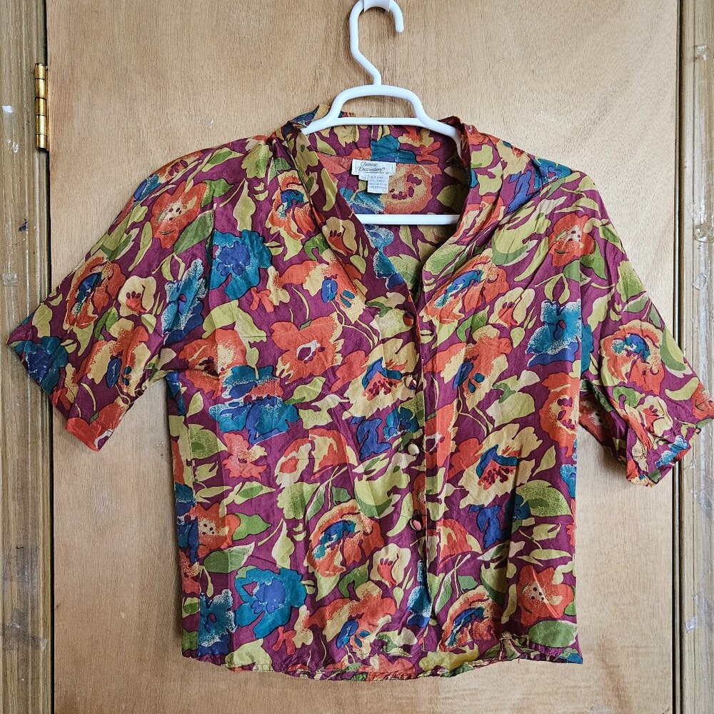 Chance Encounters Blouse 10 Silk Floral
